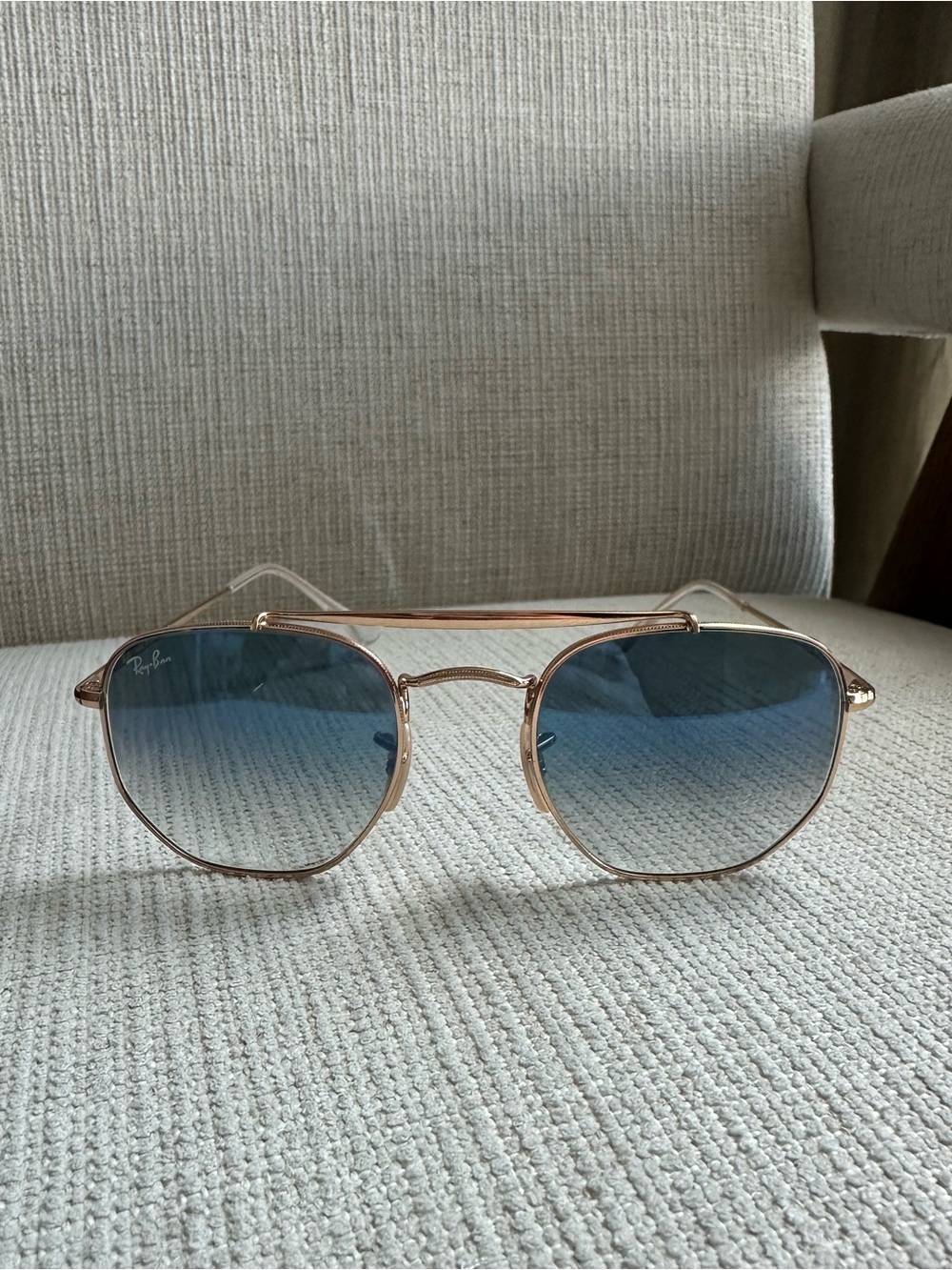 Blue Gradient and Gold RayBan Sunglasses